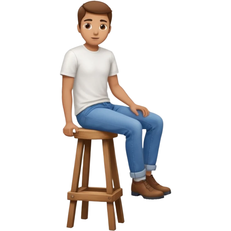 a person sitting on stool with full backward turned

 emoji