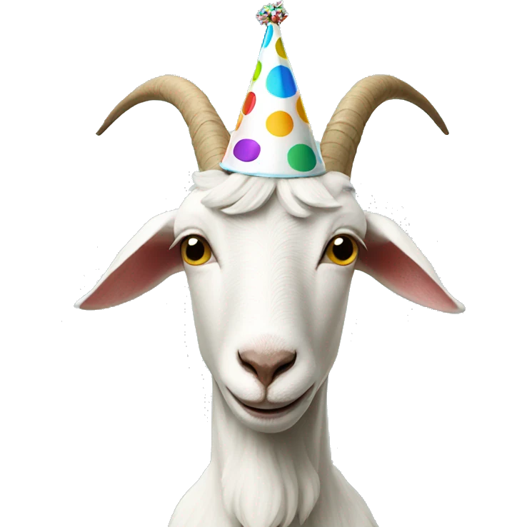 Goat with party hat emoji