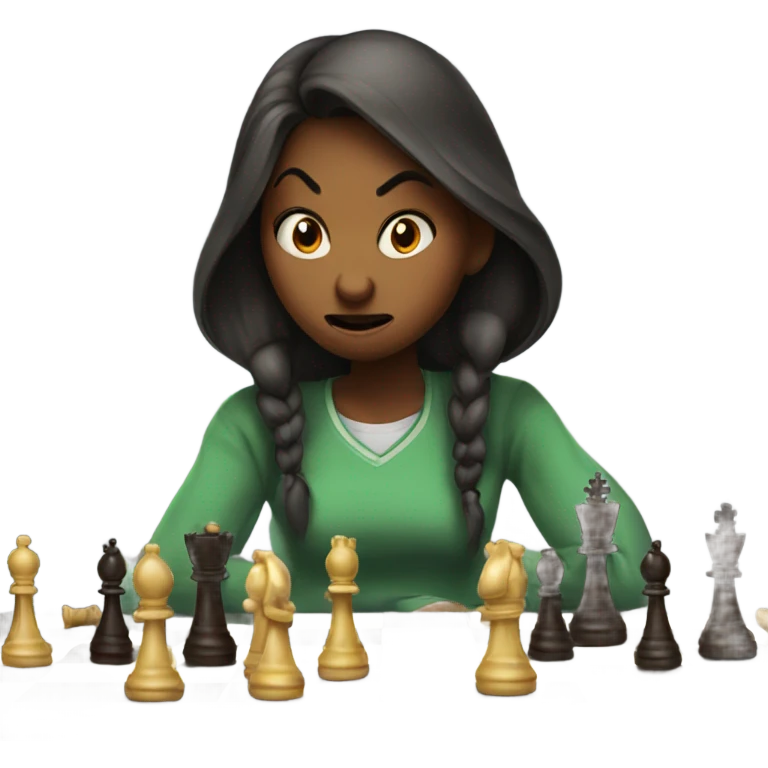 girl being angry at chess game emoji