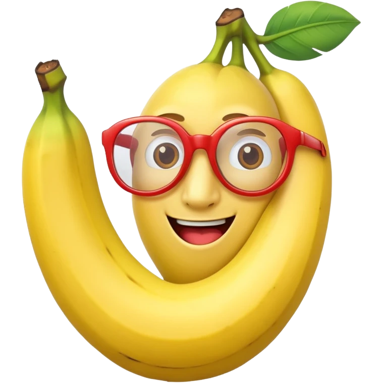single banana with red glasses emoji