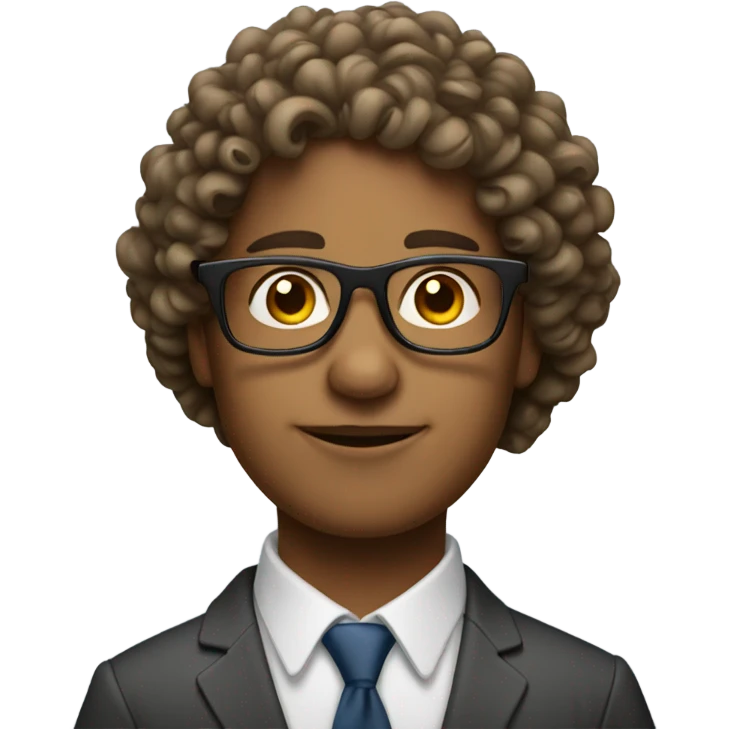 Make an educated person emoji with glasses and curly hair emoji