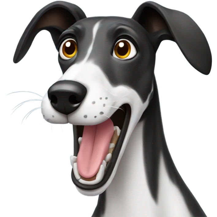 black greyhound barking emoji
