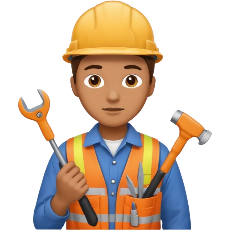 persona trabajando con herramientas emoji