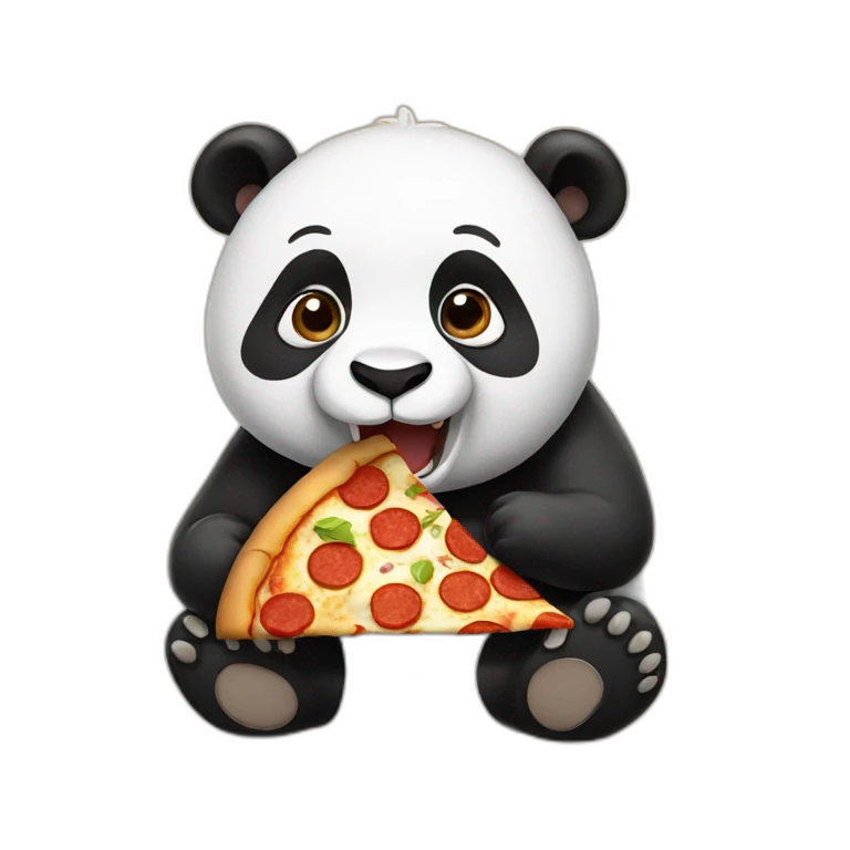Panda eating pizza emoji