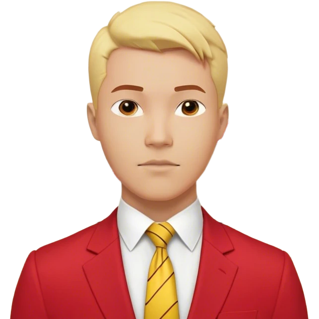 "A bust of a professional man wearing a red blazer with yellow accents, a yellow dress shirt, and a red tie, symbolizing career growth and opportunities. He has a confident expression, short well-groomed hair, and a determined look. Behind him, a financial or business growth chart (📈) with a bold red upward-trending arrow is displayed, reinforcing the theme of progress and success. The background is minimalistic, with clean lines focusing on the man’s upper torso and the business chart. The overall design is modern, professional, and business-oriented. emoji