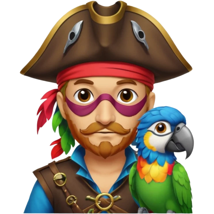 pirate and parrot emoji