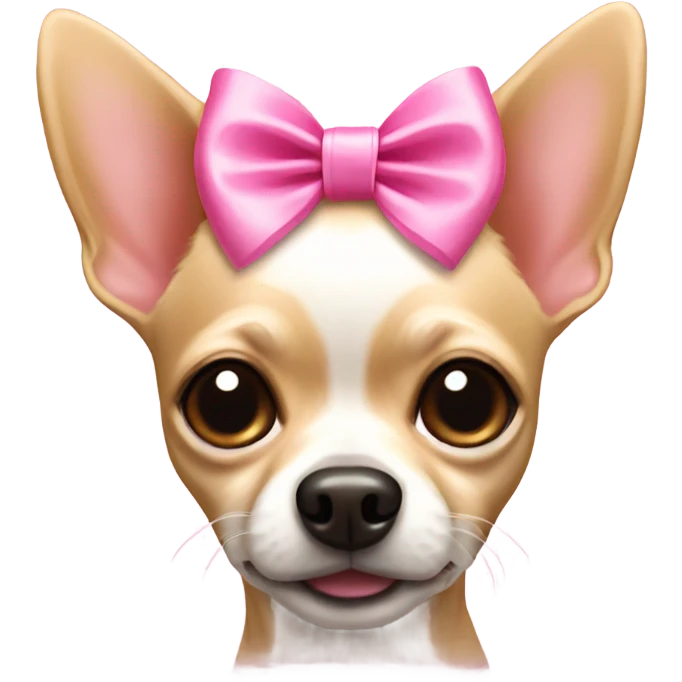 Chihuahua with pink Bow emoji