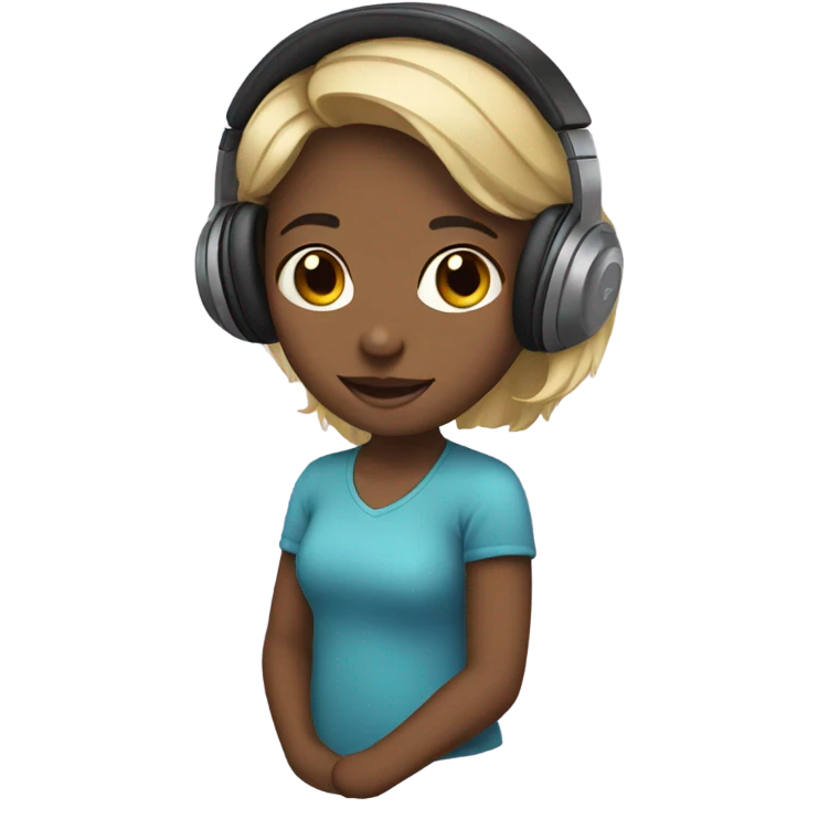 Gilr with eadphones emoji
