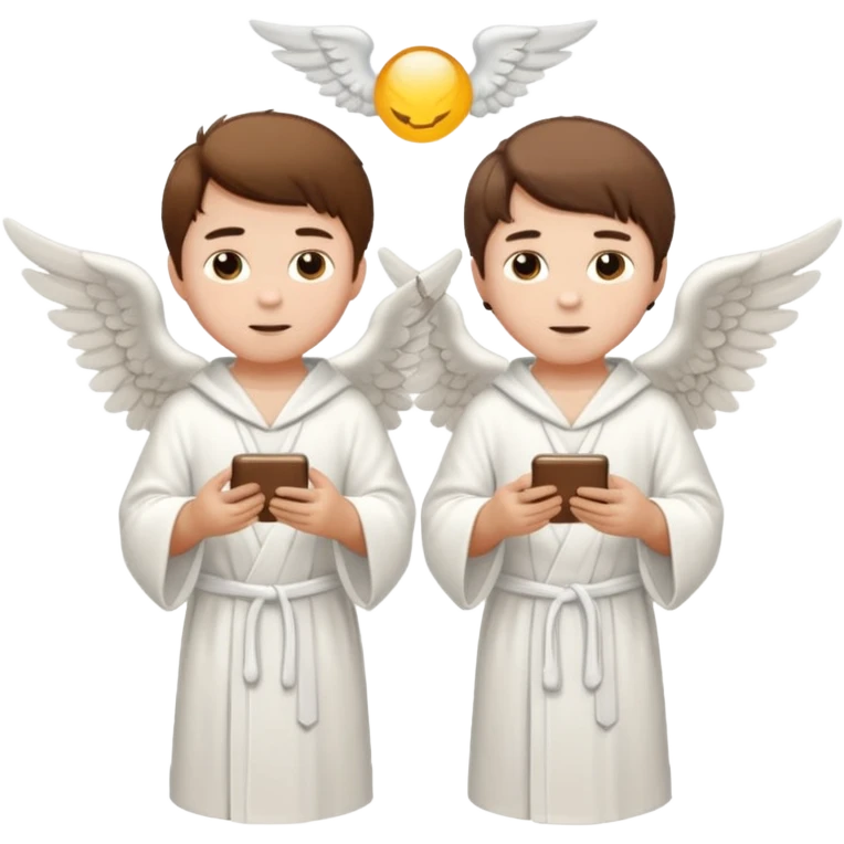 White and brown angel boys emoji