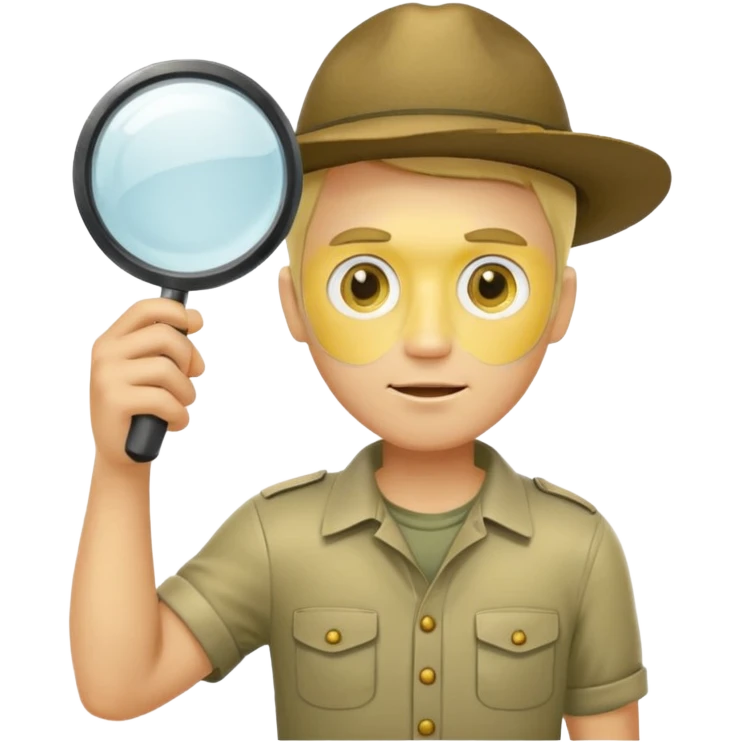 Explorer Man with magnifying glass, yellow emoji