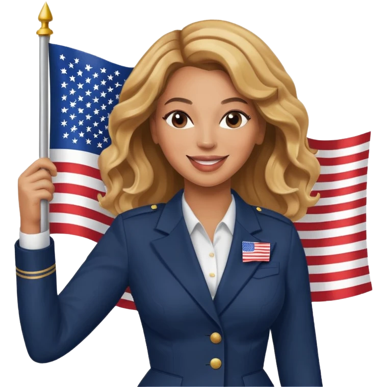 Beyonce with holding  american flag emoji