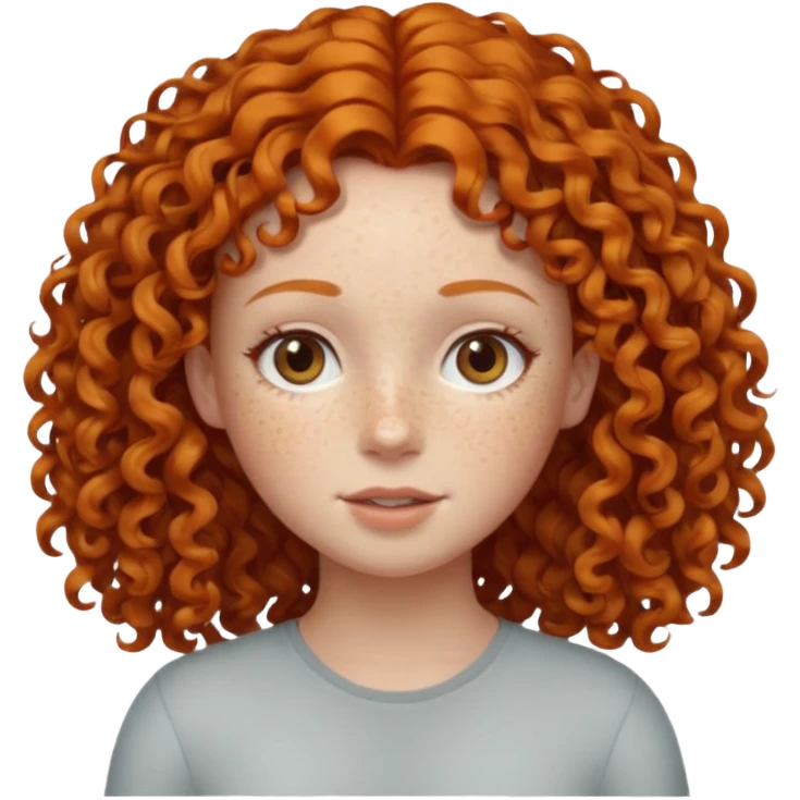 A ginger girl with curly hair in this style 👩🏼‍🦱 just the head no body emoji