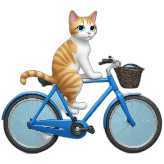 cat blue with bike emoji
