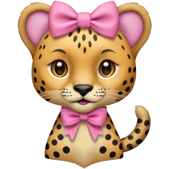 cheeta w a pink bow emoji