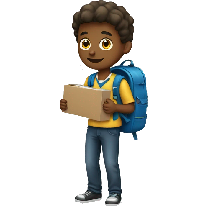 schoolboy packing a backpack emoji