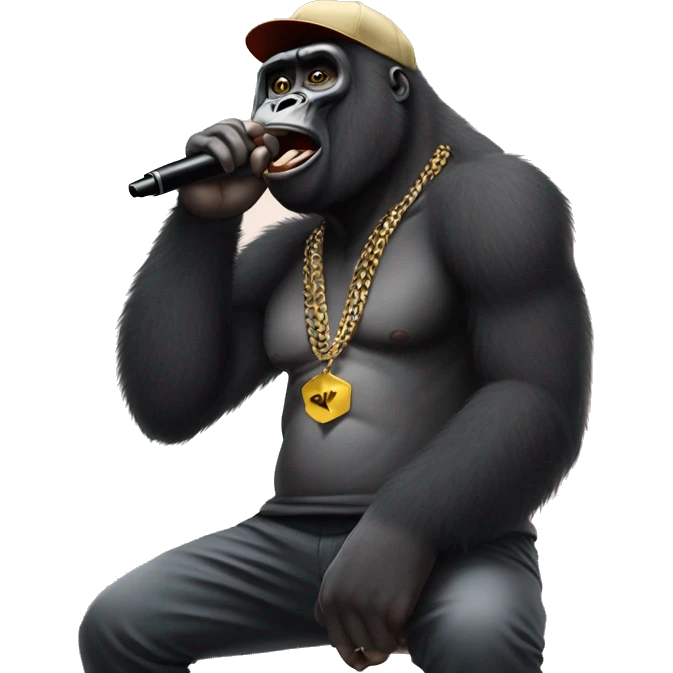 Gorilla rapper on stage emoji