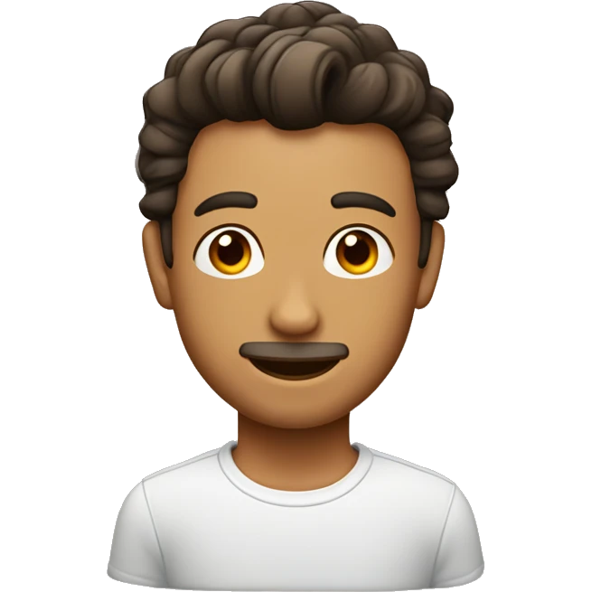 Chico con pelo moreno con ojos marrones enfadado emoji