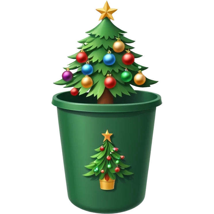 🎄New Year tree inside trash can 🗑️ emoji