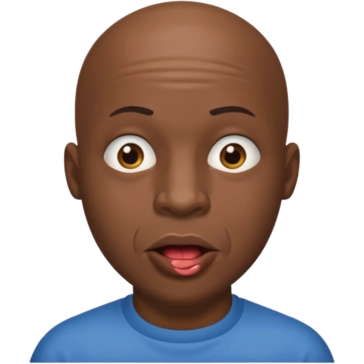 Bald black man drooling  emoji