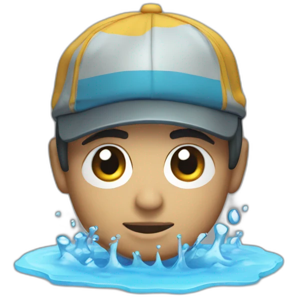 persona pensando en el agua calor emoji