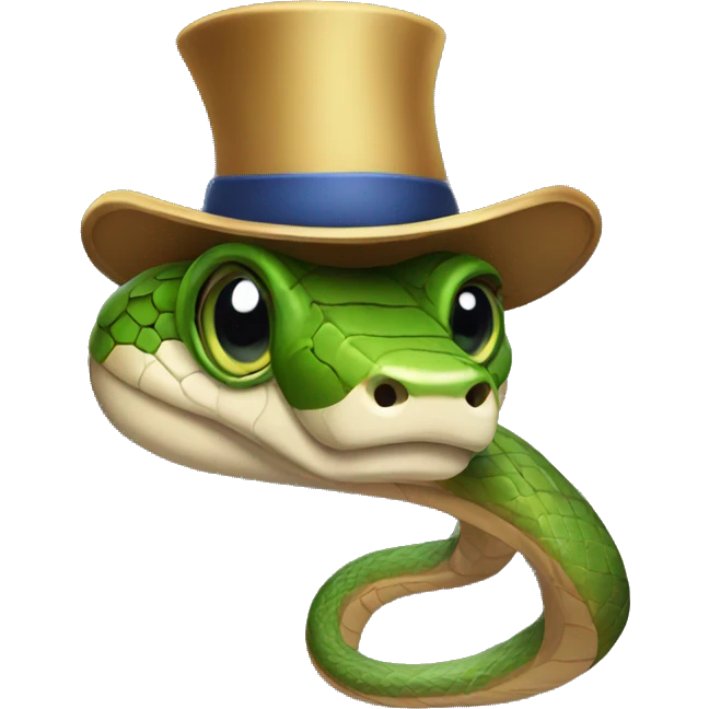 Snake in a New Year's hat emoji