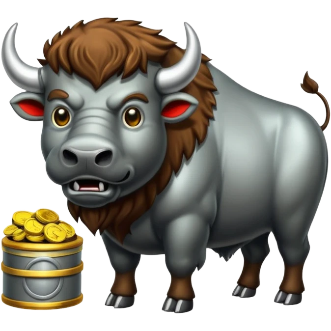 Angry buffalo slot machine taking money emoji