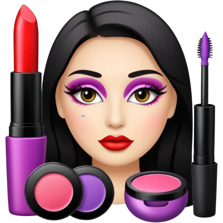 create me an image for a vertical in my super app, which is a beauty vertical, include make up elements only emoji