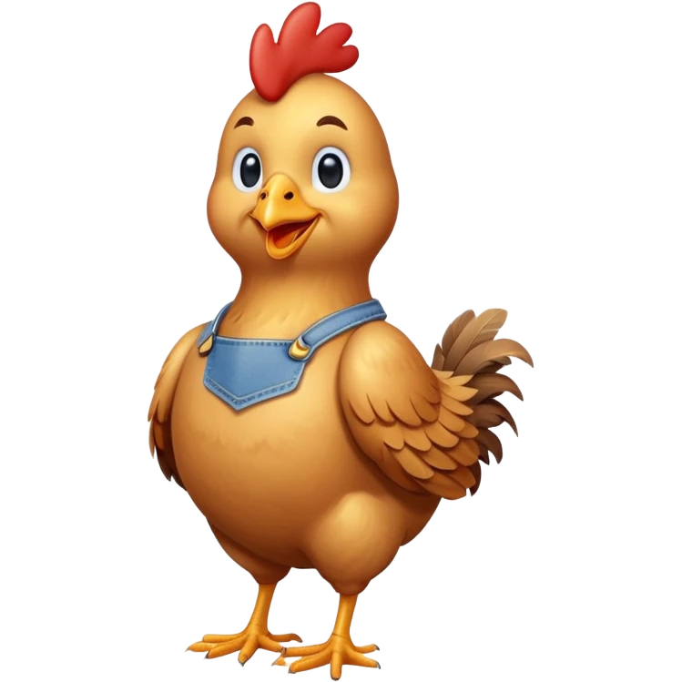 chicken wearing blue jeans  emoji