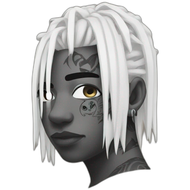 Xxxtentacion with tatoo and black and emoji
