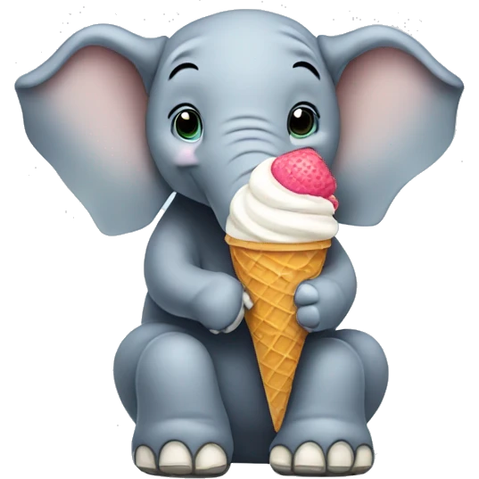 Elephant eating ice cream emoji