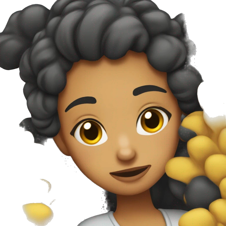 Chica de pelo negro durmiendo  emoji