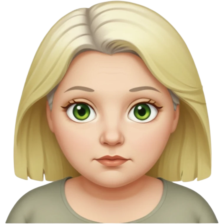 Overweight, blonde and grey haired female with golden green Hazel eyes having a bad week rolling eyes emoji