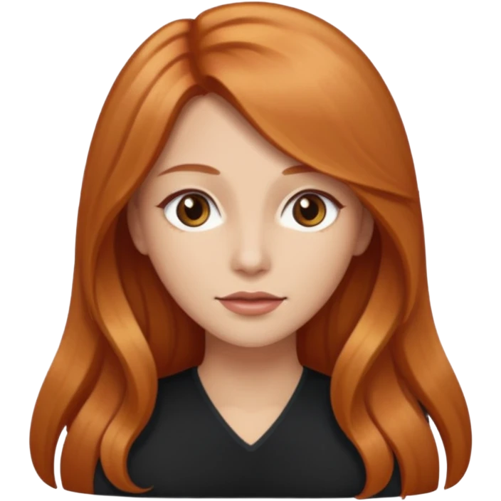 girlfriend with long dark strawberry blonde hair with brown eyes emoji