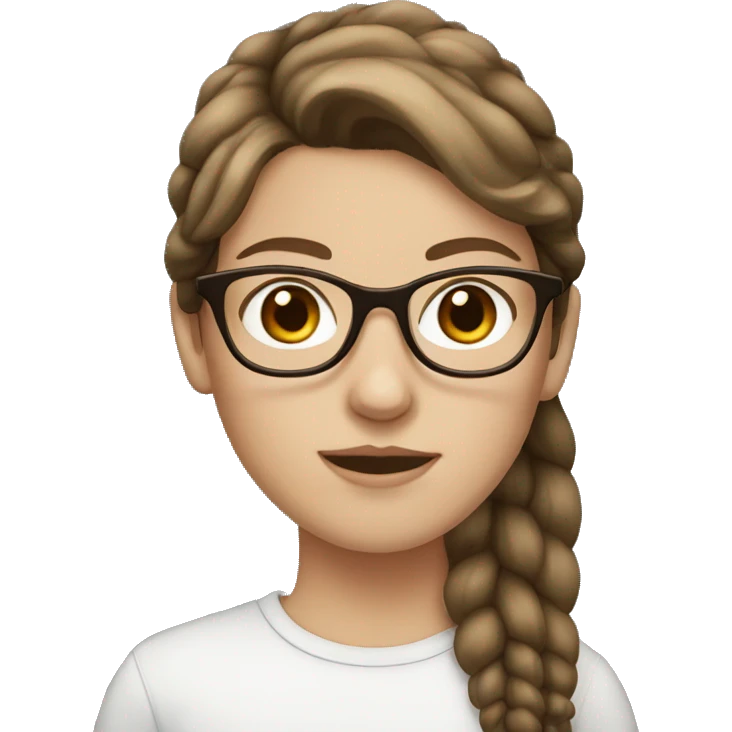 white girl with brown hair and glasses emoji