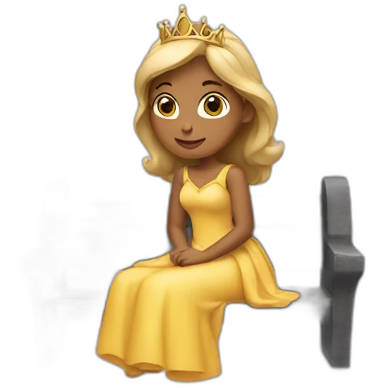 Princess sitting on a bench   emoji
