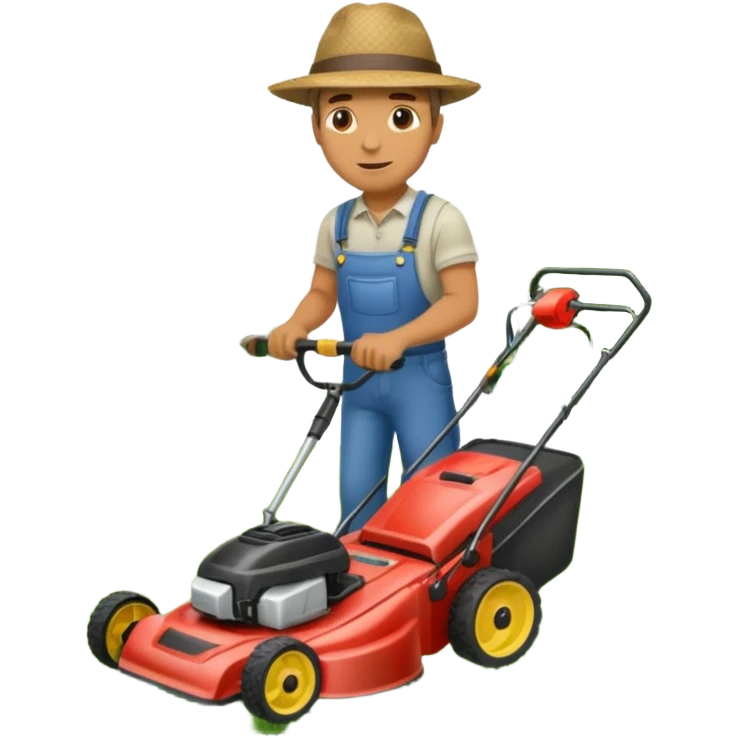 Homme tondant la pelouse emoji