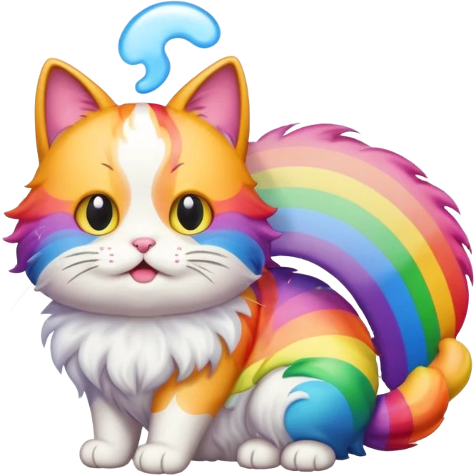 Cat farting rainbows emoji