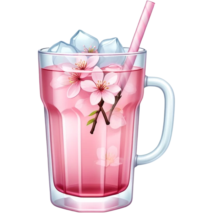 Pastel pink Cherry Blossom Sakura ice tea emoji