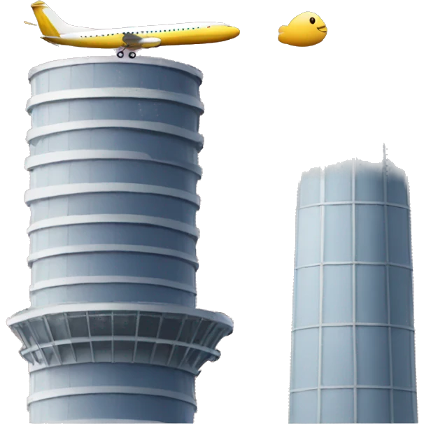 a plane and 2 towers emoji