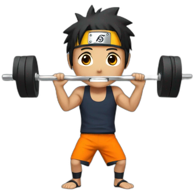 naruto lifting weights emoji
