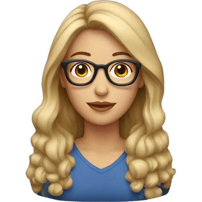 mujer mediana edad cabello rubio y lentes emoji