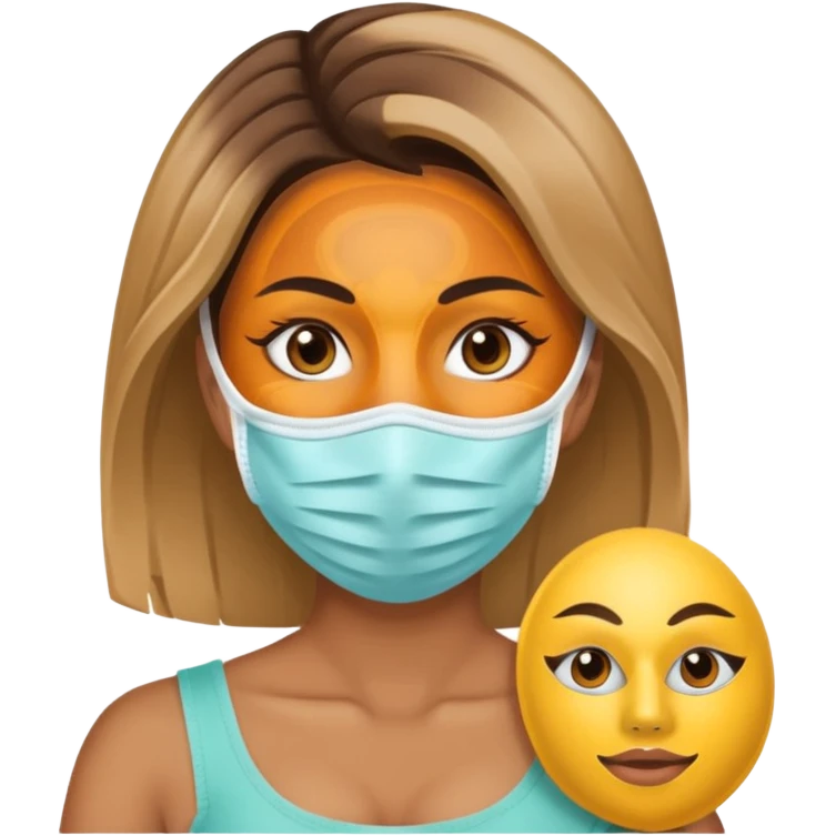 Perempuan lagi selfcare (tapi yang lebih ketutup) fokus di muka emoji