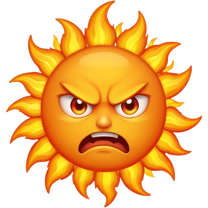 angry hot sun emoji