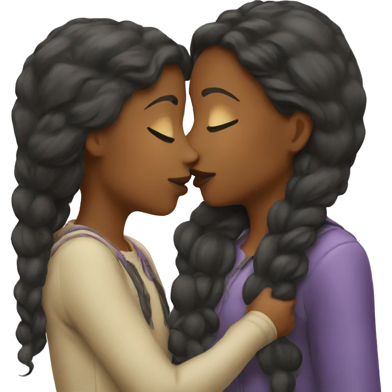 two girls kissing emoji