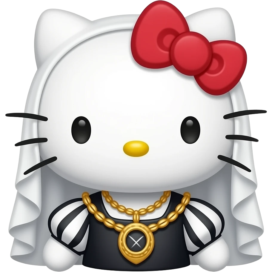 hello kitty como poetisa representada como sor juana emoji