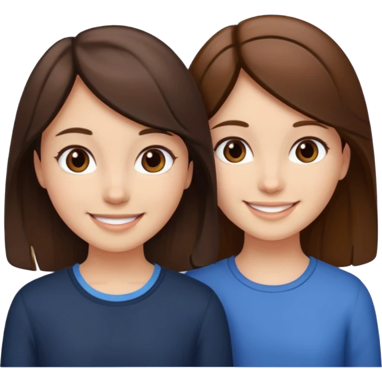 2 Besties g girls one dark brown hair one light brown hair emoji