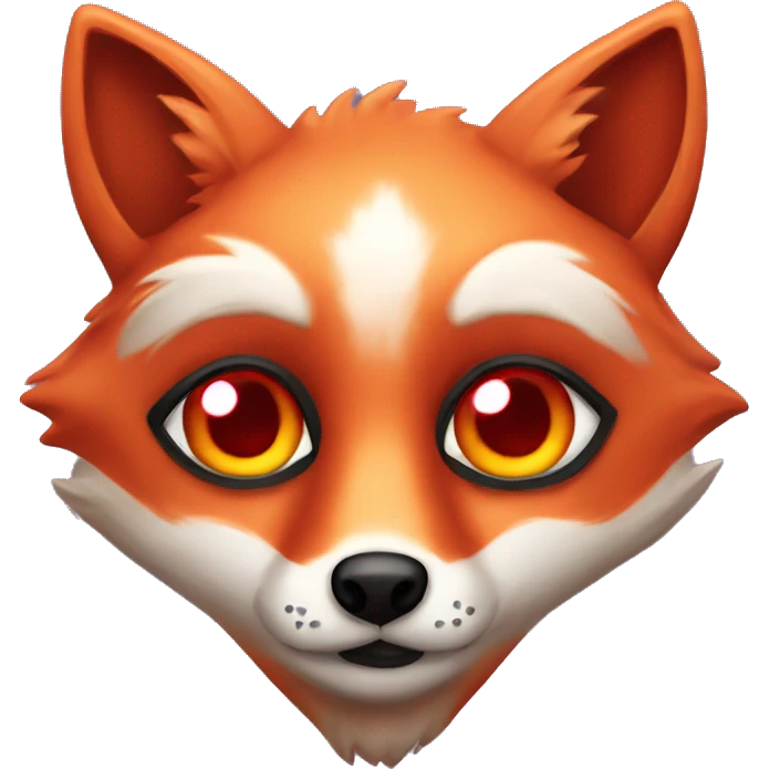 "deep lush red fox face" with hearts in eyes emoji