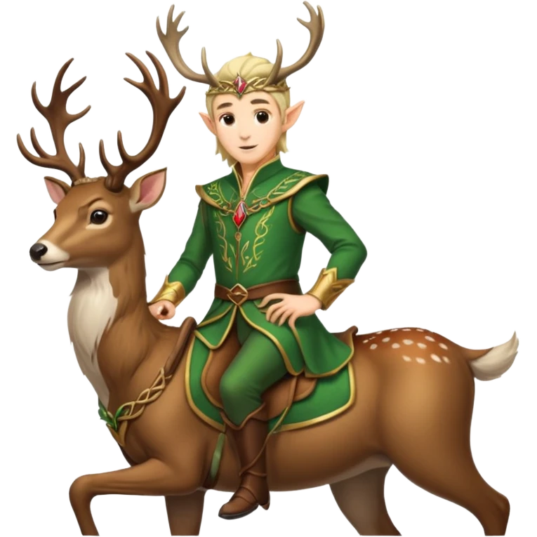 an elven king riding a deer emoji