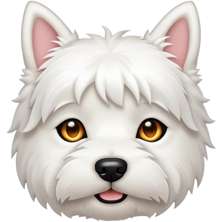 Cinematic Noble West Highland White Terrier Portrait Emoji, Poised and regal, with a compact, sturdy build and a pristine, well-groomed pure white coat, deep-set soulful dark eyes, Simplified yet sharp and sophisticated features, highly detailed, glowing with a soft, dignified glow, high shine, intelligent and loyal, stylized with an air of confidence, focused and attentive, soft glowing outline, capturing the essence of a watchful and determined companion, so majestic it feels as though it could trot out of the screen with effortless authority! emoji