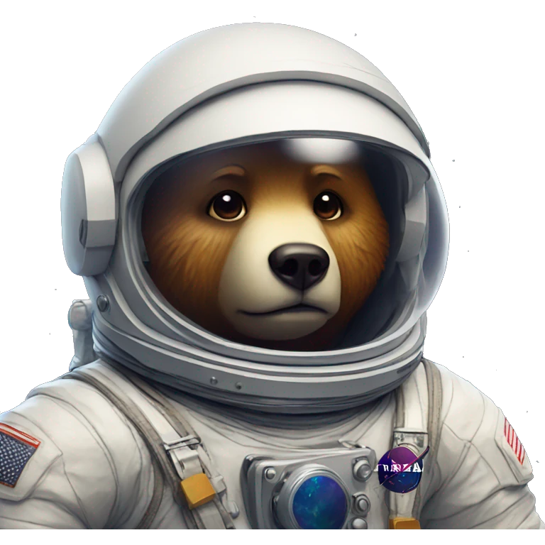 sad bear in astronaut helmet emoji